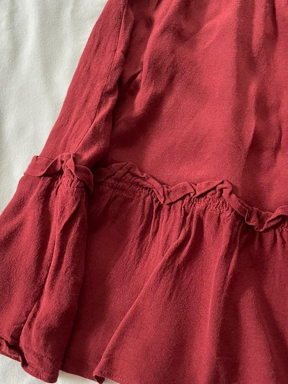 Aritzia Sunday Best Burgundy Elastic Waist Skirt